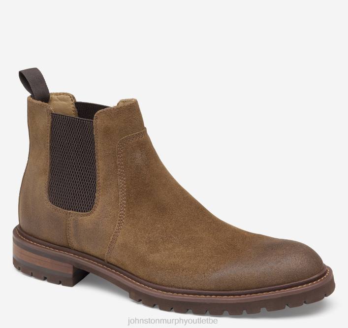 Johnston & Murphy Hommes bottines chelsea barrett TXRN285 chaussures daim huilé beige