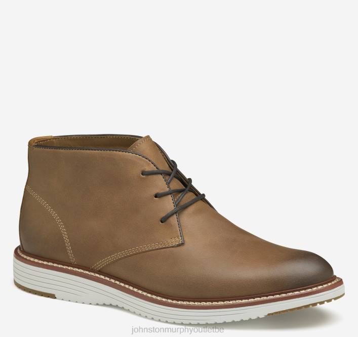 Johnston & Murphy Hommes chukka upton TXRN260 chaussures grains entiers huilés beiges