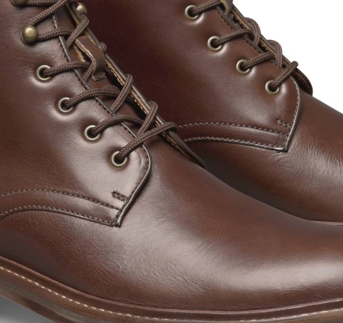 Johnston & Murphy Hommes welch botte à bout uni TXRN342 chaussures brandy à grains entiers