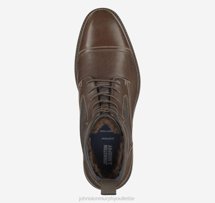 Johnston & Murphy Hommes xc flex raleigh bottes en peau de mouton TXRN334 chaussures acajou pleine fleur/shearling