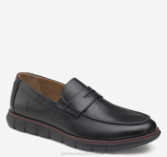 Johnston & Murphy Hommes Holden Penny TXRN154 chaussures noir pleine fleur/semelle noire
