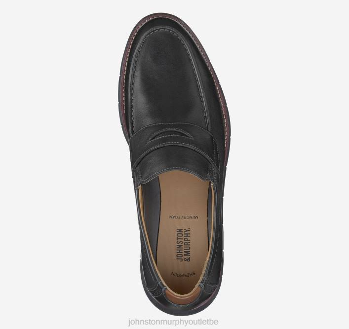 Johnston & Murphy Hommes Holden Penny TXRN154 chaussures noir pleine fleur/semelle noire