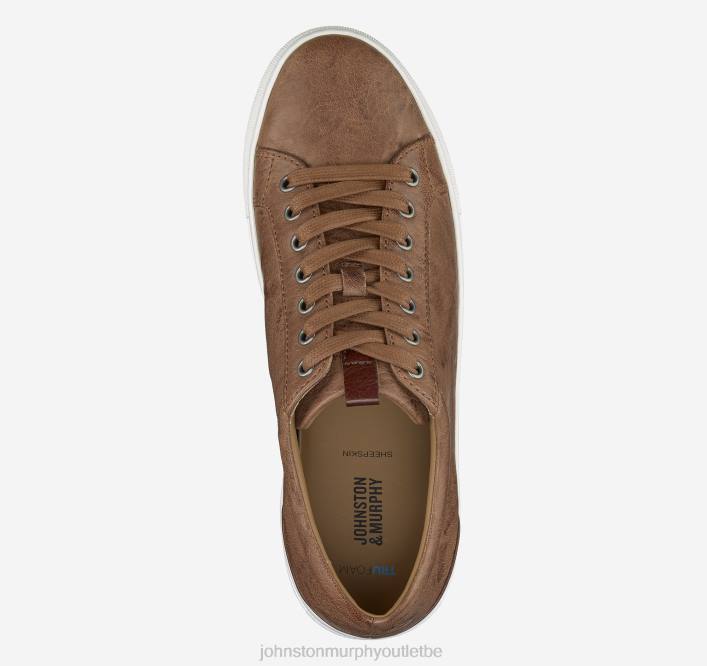 Johnston & Murphy Hommes banques de lacet aux orteils TXRN115 chaussures peau de mouton lavée italienne beige