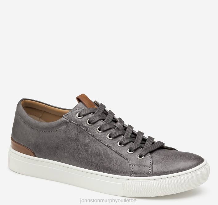 Johnston & Murphy Hommes banques de lacet aux orteils TXRN116 chaussures peau de mouton lavée italienne grise