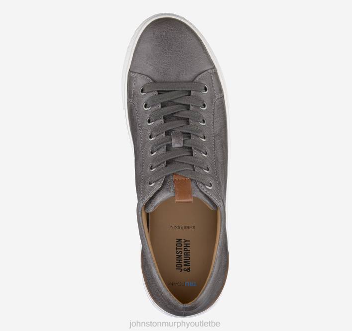 Johnston & Murphy Hommes banques de lacet aux orteils TXRN116 chaussures peau de mouton lavée italienne grise