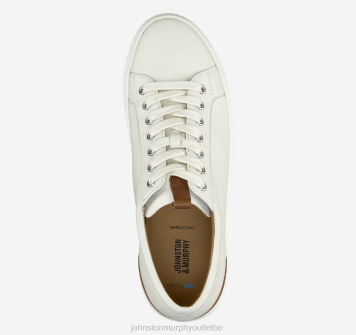 Johnston & Murphy Hommes banques de lacet aux orteils TXRN144 chaussures peau de mouton blanche