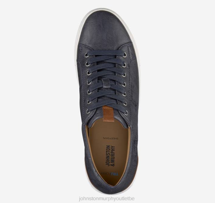 Johnston & Murphy Hommes banques de lacet aux orteils TXRN169 chaussures peau de mouton lavée italienne bleu marine