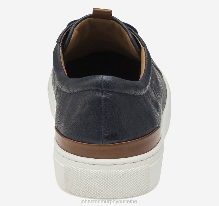 Johnston & Murphy Hommes banques de lacet aux orteils TXRN169 chaussures peau de mouton lavée italienne bleu marine