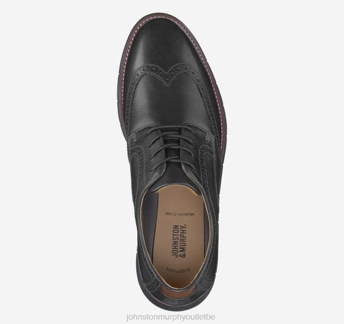 Johnston & Murphy Hommes bout d'aile de Holden TXRN291 chaussures noir pleine fleur/semelle noire
