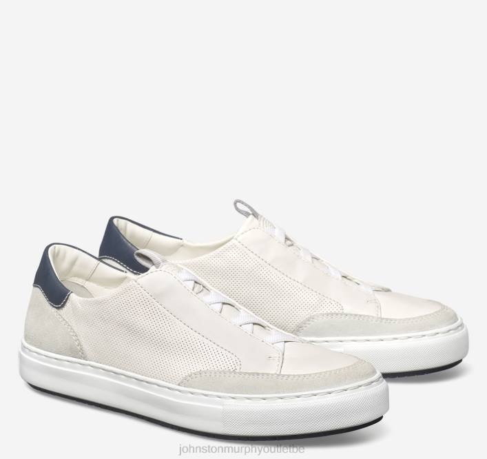 Johnston & Murphy Hommes Anson stretch dentelle aux orteils TXRN303 chaussures daim anglais/peau de mouton blanc