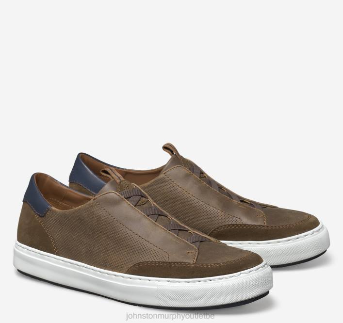 Johnston & Murphy Hommes Anson stretch dentelle aux orteils TXRN304 chaussures daim anglais marron/peau de mouton