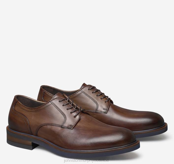 Johnston & Murphy Hommes Hartley bout uni TXRN326 chaussures cuir de veau italien marron
