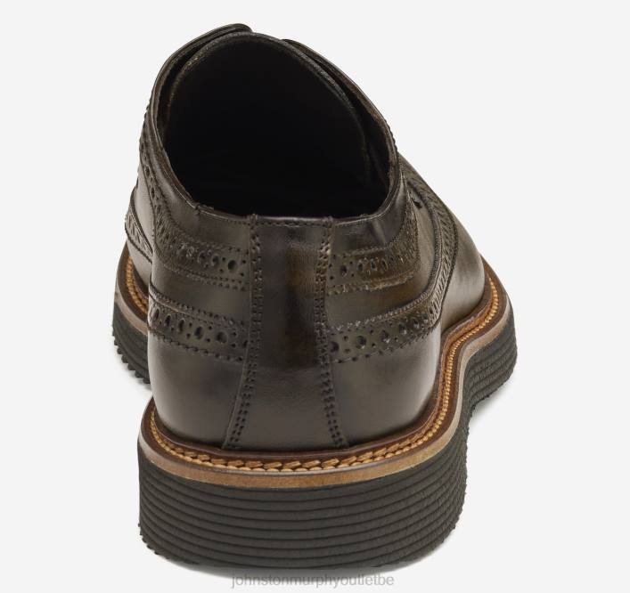 Johnston & Murphy Hommes Jameson Longwing TXRN198 chaussures cuir de veau italien marron foncé