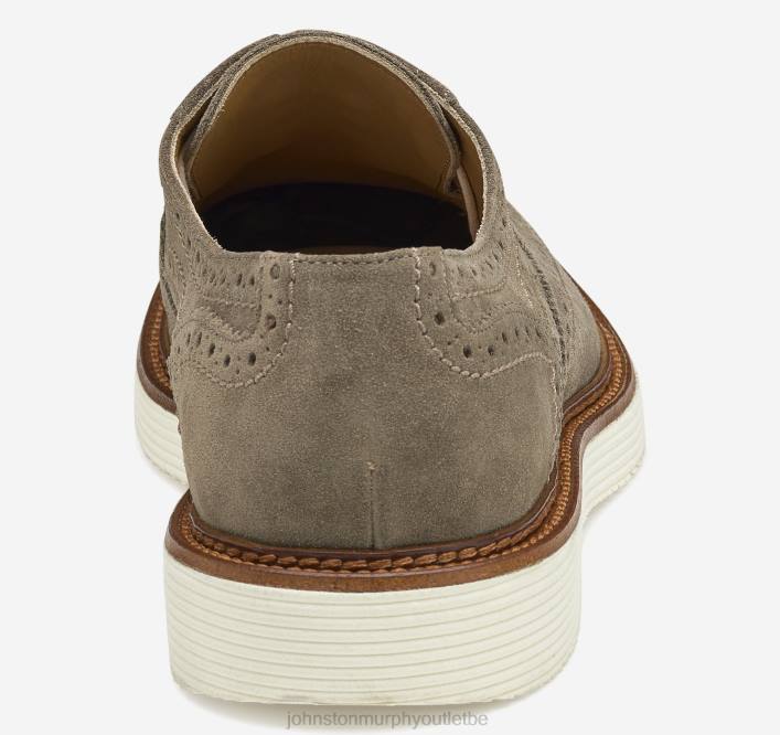 Johnston & Murphy Hommes Jameson Longwing TXRN306 chaussures daim italien taupe
