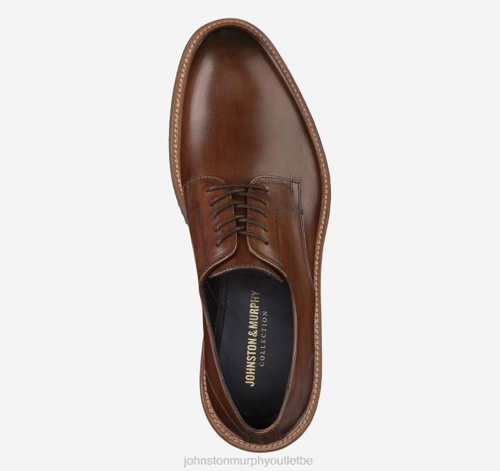 Johnston & Murphy Hommes Jameson à bout uni TXRN328 chaussures cuir de veau italien marron