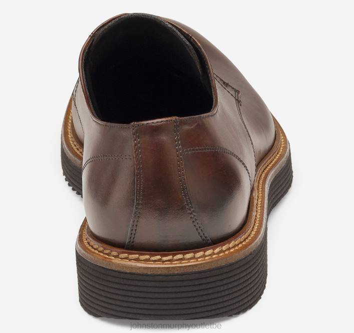 Johnston & Murphy Hommes Jameson à bout uni TXRN328 chaussures cuir de veau italien marron
