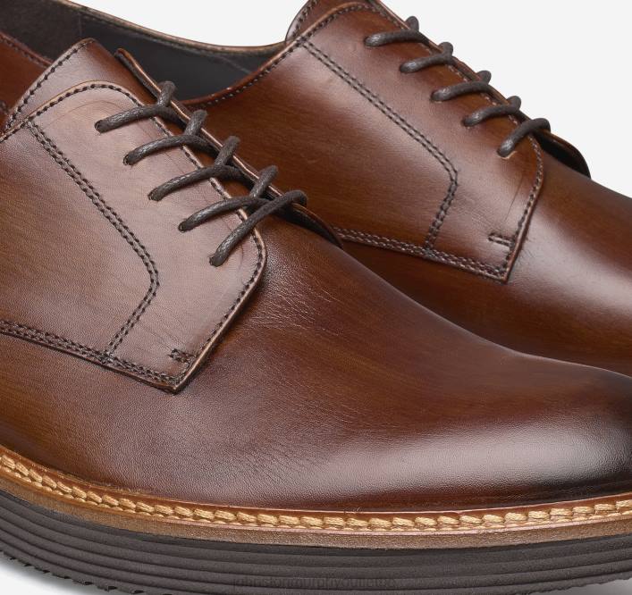 Johnston & Murphy Hommes Jameson à bout uni TXRN328 chaussures cuir de veau italien marron