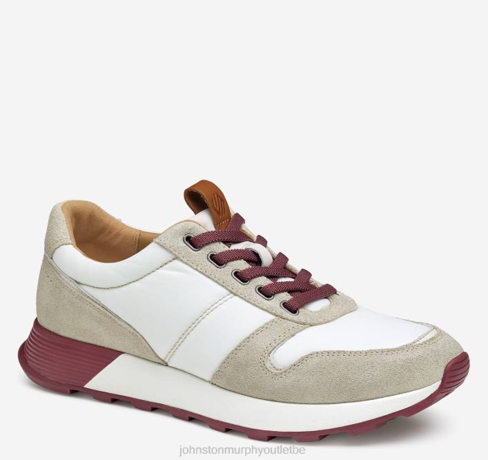 Johnston & Murphy Hommes Kinnon u-gorge TXRN166 chaussures suède blanc/polyester recyclé