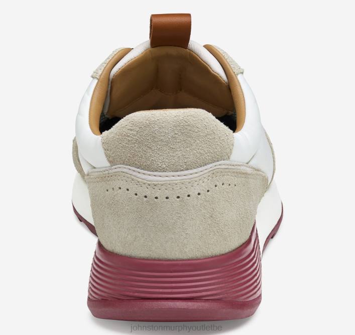 Johnston & Murphy Hommes Kinnon u-gorge TXRN166 chaussures suède blanc/polyester recyclé
