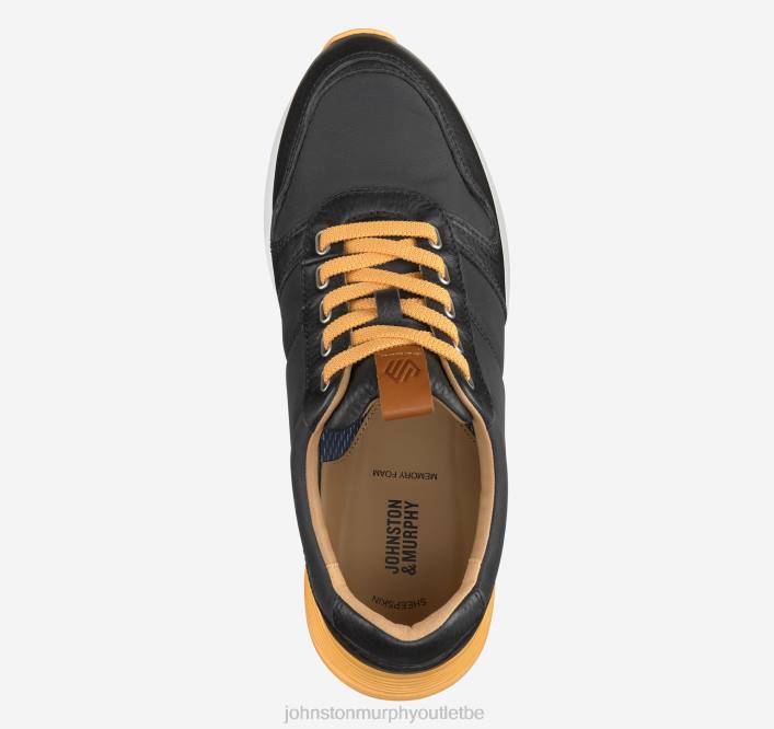 Johnston & Murphy Hommes Kinnon u-gorge TXRN278 chaussures polyester pleine fleur/recyclé noir