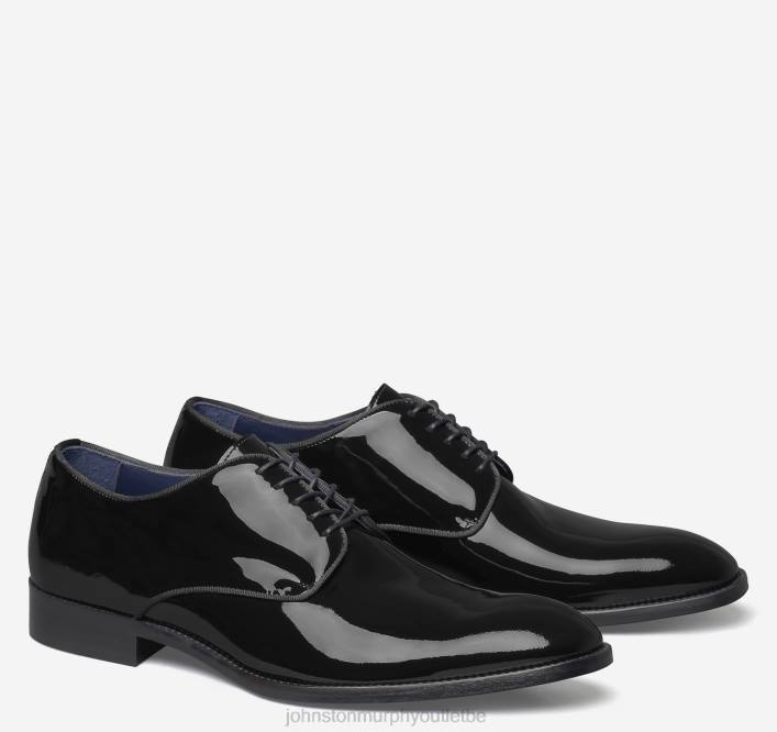 Johnston & Murphy Hommes Kinser, bout uni TXRN380 chaussures cuir de veau verni italien noir