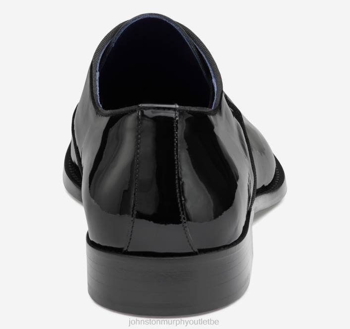 Johnston & Murphy Hommes Kinser, bout uni TXRN380 chaussures cuir de veau verni italien noir