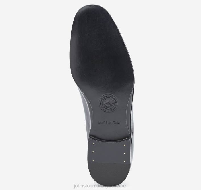 Johnston & Murphy Hommes Kinser, bout uni TXRN380 chaussures cuir de veau verni italien noir
