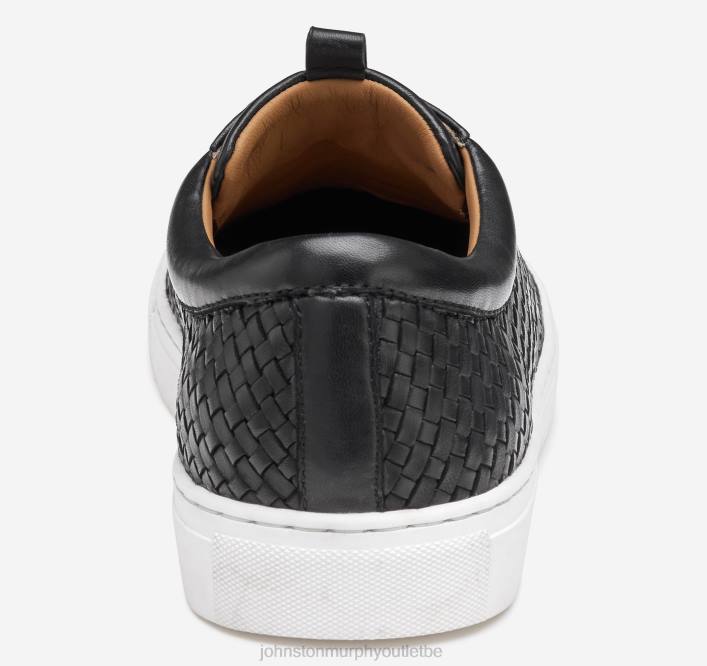 Johnston & Murphy Hommes banques tissées de la dentelle au bout TXRN185 chaussures peau de mouton noire