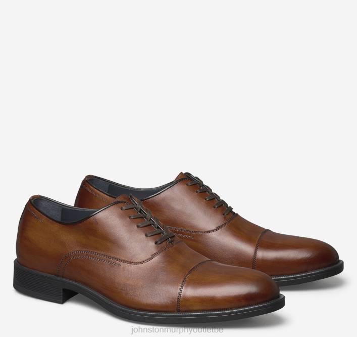 Johnston & Murphy Hommes bout arrondi TXRN190 chaussures cuir de veau italien beige
