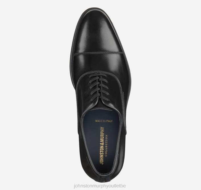Johnston & Murphy Hommes bout arrondi TXRN234 chaussures cuir de veau italien noir