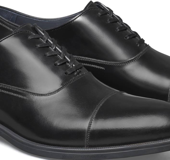 Johnston & Murphy Hommes bout arrondi TXRN234 chaussures cuir de veau italien noir