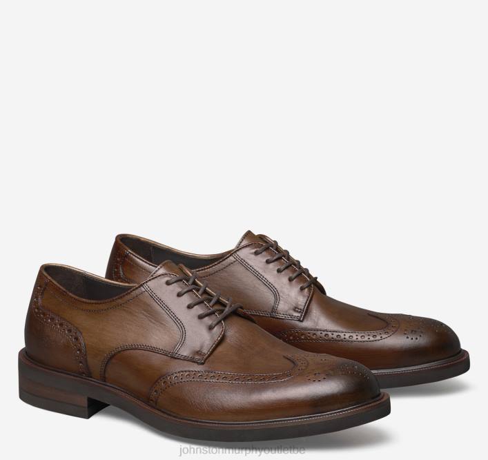 Johnston & Murphy Hommes bout d'aile Hartley TXRN360 chaussures cuir de veau italien marron