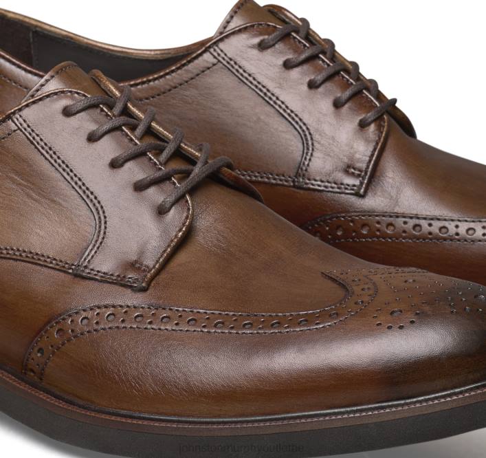 Johnston & Murphy Hommes bout d'aile Hartley TXRN360 chaussures cuir de veau italien marron