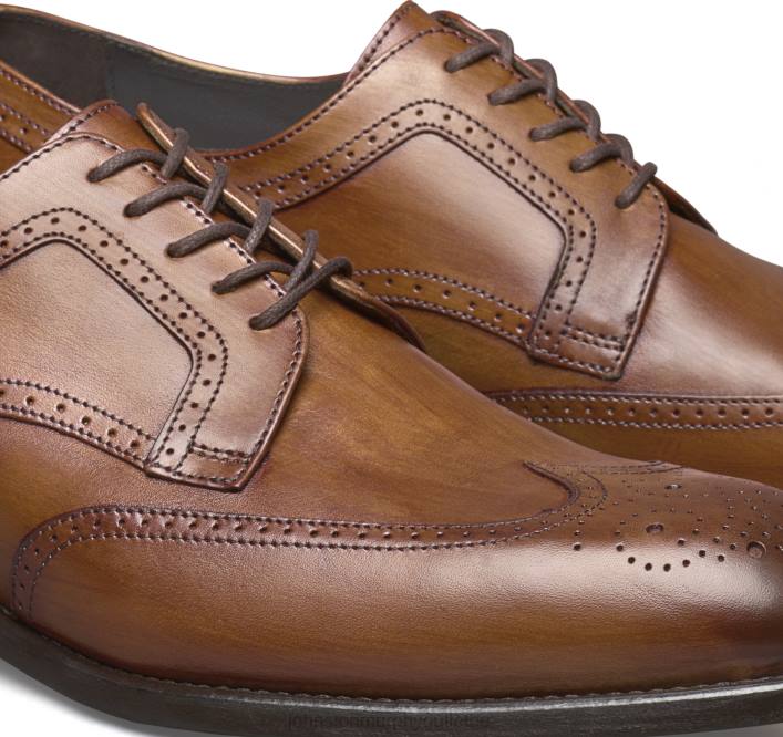 Johnston & Murphy Hommes bout d'aile d'Ellsworth TXRN237 chaussures cuir de veau italien beige