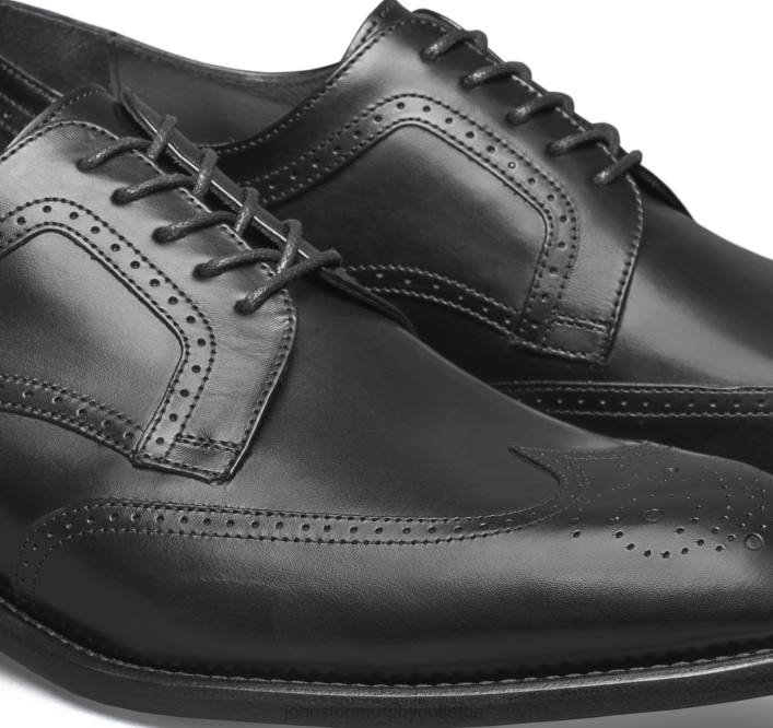 Johnston & Murphy Hommes bout d'aile d'Ellsworth TXRN248 chaussures cuir de veau italien noir
