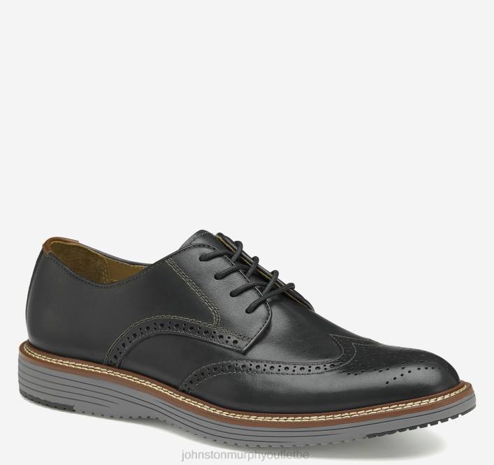 Johnston & Murphy Hommes bout d'aile d'Upton TXRN135 chaussures noir pleine fleur