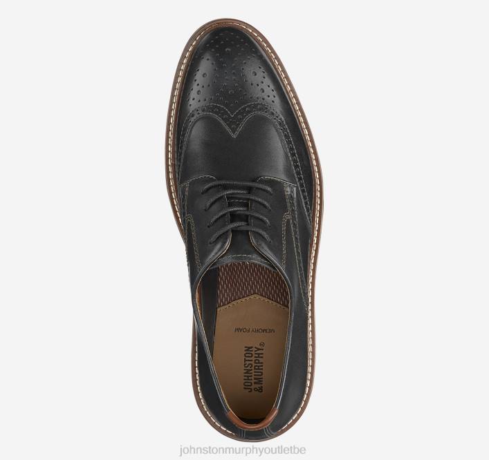 Johnston & Murphy Hommes bout d'aile d'Upton TXRN135 chaussures noir pleine fleur
