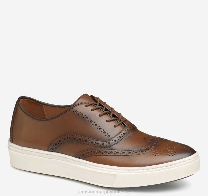 Johnston & Murphy Hommes bout d'aile de Hollins TXRN282 chaussures beige pleine fleur