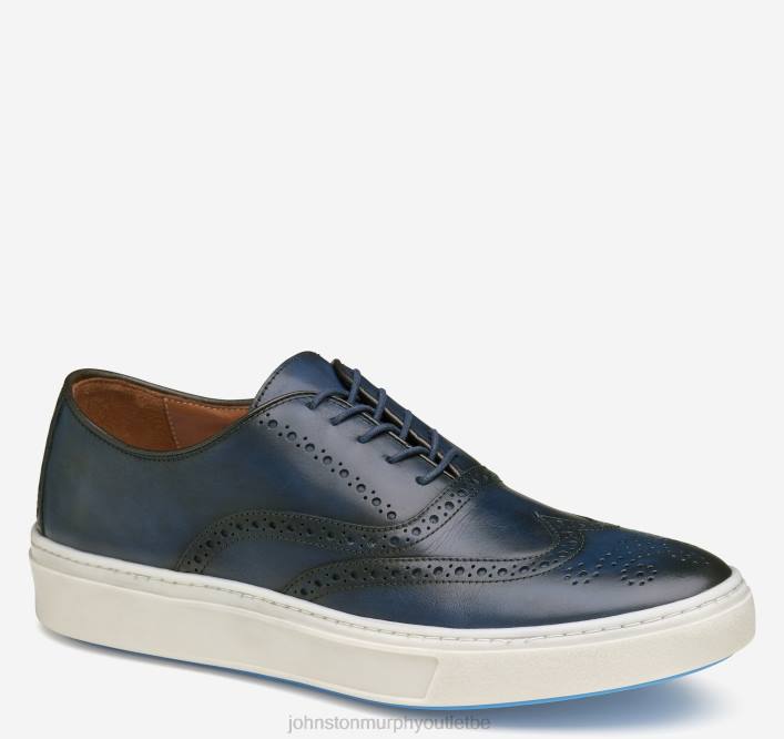 Johnston & Murphy Hommes bout d'aile de Hollins TXRN359 chaussures marine pleine fleur