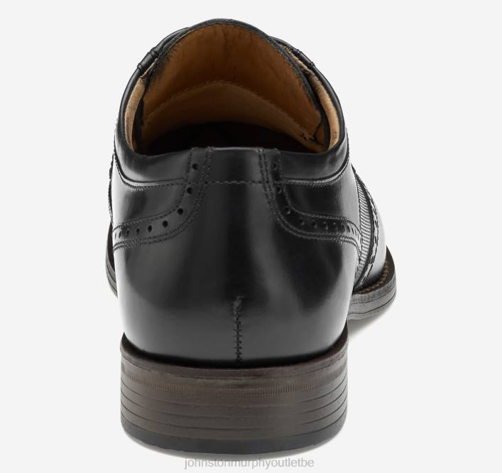 Johnston & Murphy Hommes bout d'aile en relief Lewis TXRN281 chaussures noir pleine fleur