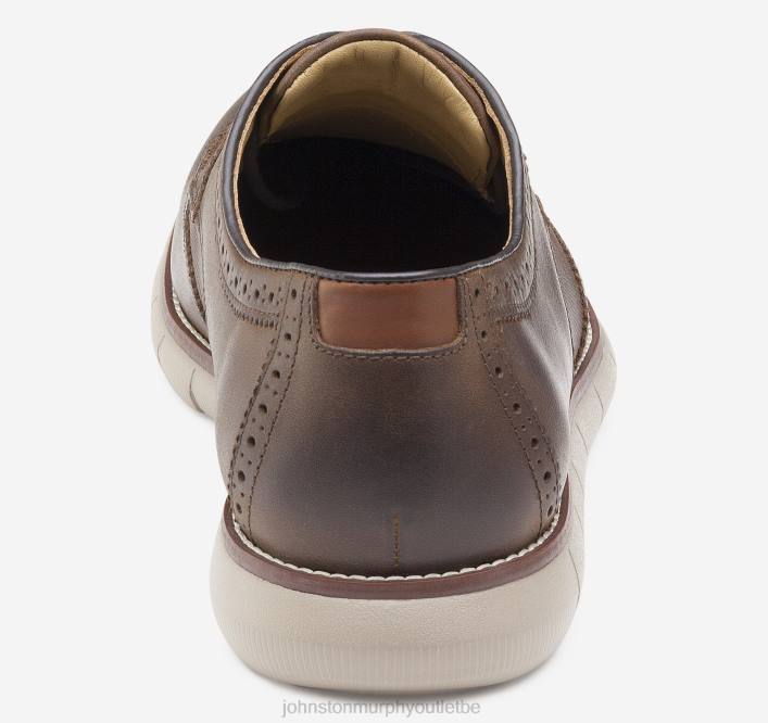 Johnston & Murphy Hommes bout d'aile en relief holden TXRN228 chaussures grains entiers huilés bruns