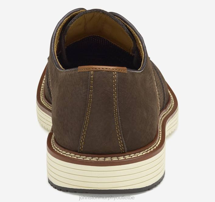 Johnston & Murphy Hommes bout d'aile en relief upton TXRN265 chaussures nubuck marron foncé