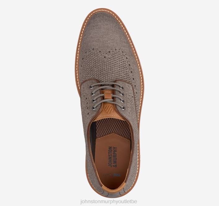 Johnston & Murphy Hommes bout d'aile tricoté upton TXRN44 chaussures tricot gris