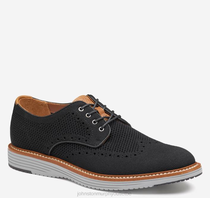 Johnston & Murphy Hommes bout d'aile tricoté upton TXRN46 chaussures tricot noir