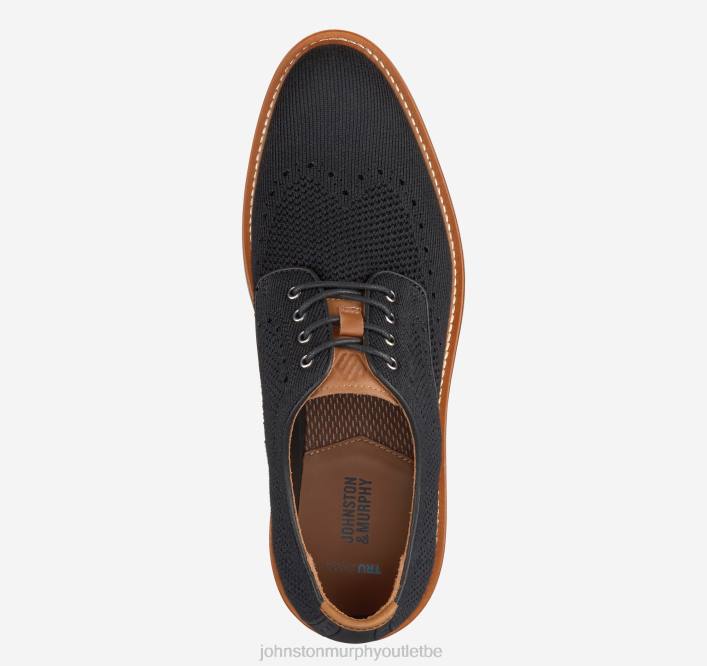 Johnston & Murphy Hommes bout d'aile tricoté upton TXRN46 chaussures tricot noir