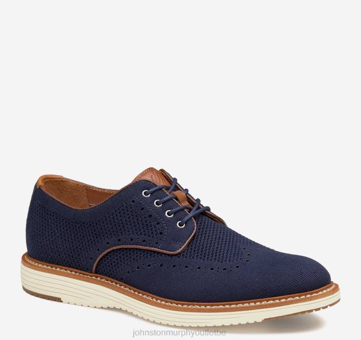 Johnston & Murphy Hommes bout d'aile tricoté upton TXRN47 chaussures tricot bleu marine