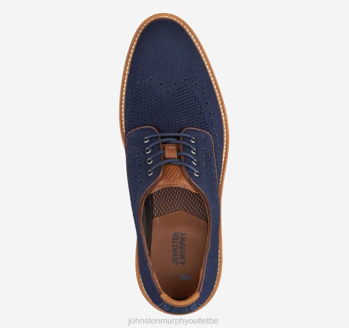 Johnston & Murphy Hommes bout d'aile tricoté upton TXRN47 chaussures tricot bleu marine
