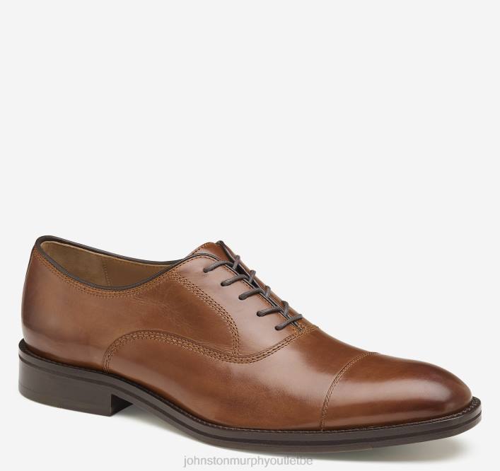 Johnston & Murphy Hommes bout droit Meade TXRN160 chaussures cuir de veau italien beige