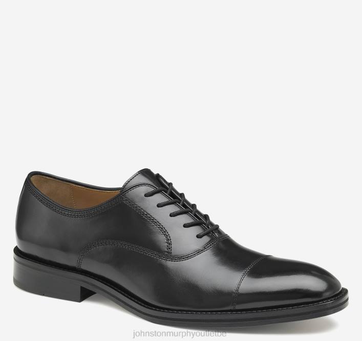 Johnston & Murphy Hommes bout droit Meade TXRN194 chaussures cuir de veau italien noir