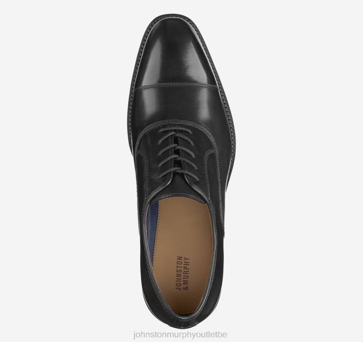 Johnston & Murphy Hommes bout droit Meade TXRN194 chaussures cuir de veau italien noir